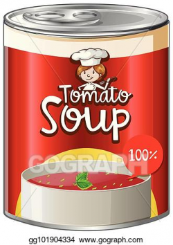 Vector Stock - Tomato soup in aluminum can. Clipart Illustration ...