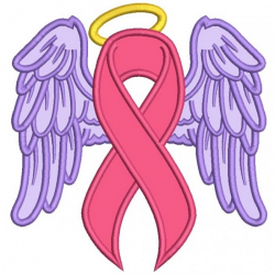 Angel Wings Breast Cancer Awareness Ribbon Applique Machine ...