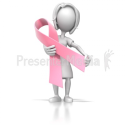 Stick Figure Lady Holding Pink Ribbon - Medical and Health - Great ...