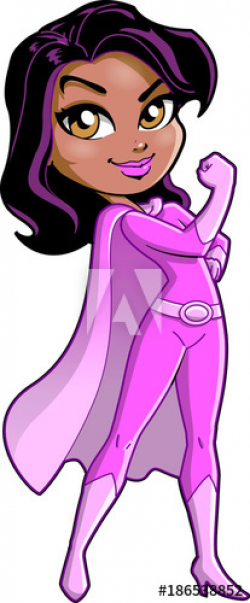 Breast Cancer Awareness Black Super Woman superhero cartoon ...