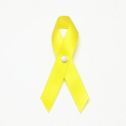 100pcs Yellow Awareness Ribbon bow Brooch Cancer Awareness Ribbon ...