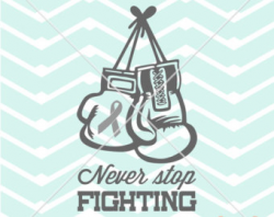 FIGHT LIKE a City GirI Cancer Ribbon Boxing Gloves car decal