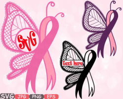 Breast Cancer Butterfly frame clipart Awareness autism ribbon Faith ...