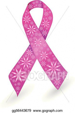 Vector Art - Breast cancer ribbon in pink. Clipart Drawing ...