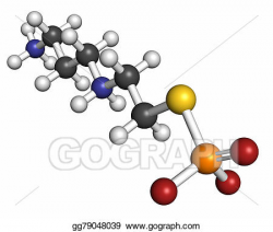 Clipart - Amifostine cancer drug molecule. adjuvant drug that ...