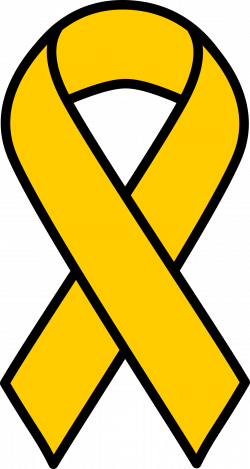 Clipart - Gold Childhood Cancer Ribbon