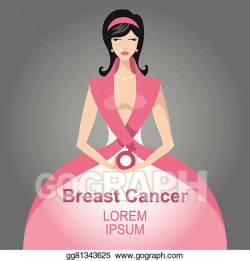 Vector Art - Breast cancer awareness.beautiful woman portrait ...