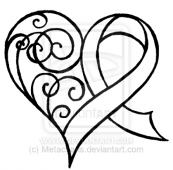 Awareness ribbon with heart tattoo idea. My ribbon would be Teal for ...