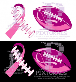 Breast Cancer Ribbon in Football Laces Breast Cancer