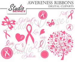 Awareness Ribbon Clipart, Breast Cancer Ribbons, Pink Tree ...