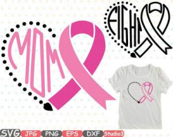 Breast Cancer Ribbon Silhouette clipart heart love fight Pink ...