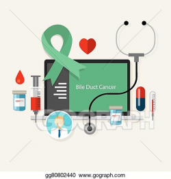 Vector Art - Bile duct cancer medical green teal ribbon treatment ...