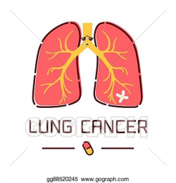 Vector Clipart - Lung cancer cartoon poster. Vector ...