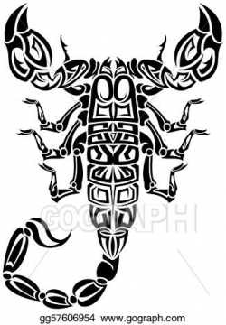 Vector Art - Scorpion tribal. Clipart Drawing gg57606954 - GoGraph