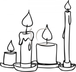 Free Black And White Candle Clipart