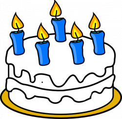Birthday Cake With Blue Lit Candles Clip Art at Clker.com - vector ...