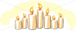 Yellow Pillar Candles | Christian Christmas Borders