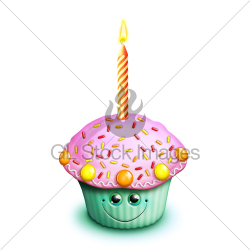 Birthday Cupcakes With Candle | Clipart Panda - Free Clipart Images