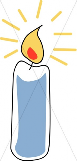 Cartoon Blue Candle | Church Candle Clipart