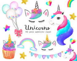 Unicorn clip art | Etsy
