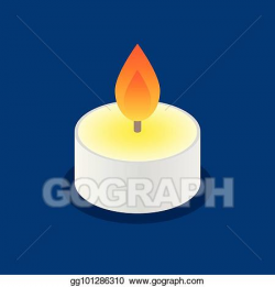 Vector Art - Tea candle icon. floating candle. Clipart Drawing ...