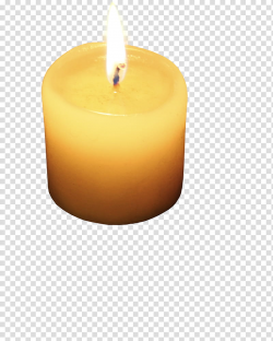 Burning candle, yellow tealight candle with light ...