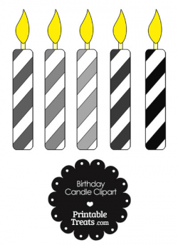 Birthday Candle Clipart in Shades of Grey — Printable Treats.com