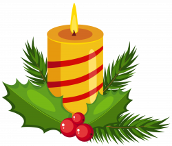 Christmas Holly Candle Transparent PNG Clip Art Image | Gallery ...