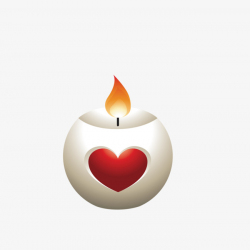 Heart Shaped Candle, Candle, Flame, Vector PNG Image and Clipart for ...