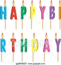 Vector Art - Colorful birthday candles . Clipart Drawing gg58636227 ...