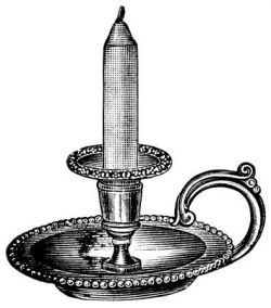 Victorian clipart candle - Pencil and in color victorian clipart candle