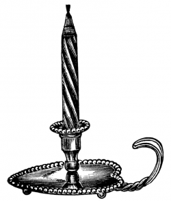 Victorian clipart candle - Pencil and in color victorian clipart candle