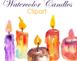 watercolor clipart candle clipart hobby clipart candle