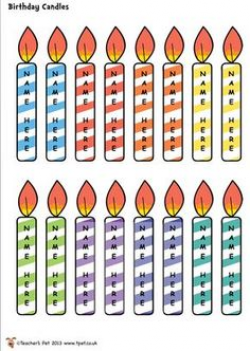 Printable candles for Birthday board display … | Pinteres…