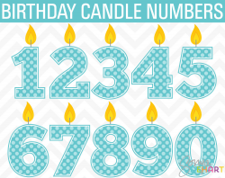 Clipart Birthday Cake Candle Polka Dot Numbers Commercial Use