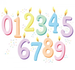 Number Clipart, Birthday Candle Clip Art, Pastel Birthday Number Candles