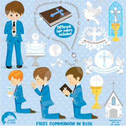 First communion clipart, Christian clipart, Bible, church, rosary ...