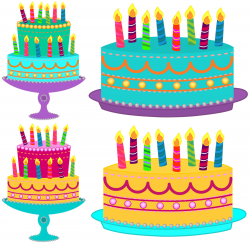 July Birthday Cake Clipart Blue Cake with No Candles Scheme Of Happy ...