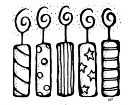 Birthday Candle Black And White Clipart