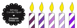 Birthday Candle Clipart in Shades of Purple — Printable Treats.com