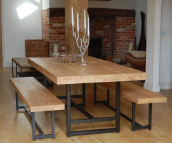 Stunning Narrow Dining Table Pine Plank And Photo Clipart Stock ...