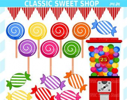 Candyland Clip Art - Classic Sweet Shop Clip Art - Digital Candy ...