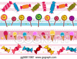 Clipart - Candies borders. Stock Illustration gg56811987 - GoGraph