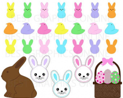 100 Colors Peeps Bunny Clipart Easter Candy Printable