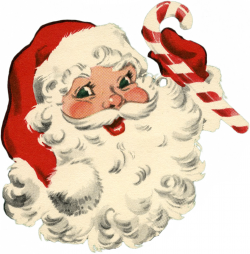 Vintage Santa with Candy Cane Image! - The Graphics Fairy