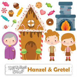 Hansel and Gretel Fairy Tale Clip Art Candy Clipart Candy house ...