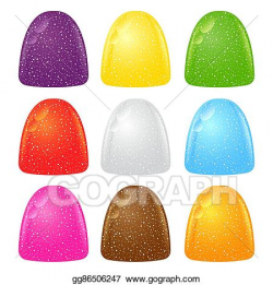 Vector Stock - Colorful gumdrop soft candy covered with ...