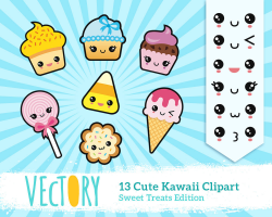 kawaii or die — Cute Kawaii Sweet Candy Treats Cupcake & Emoticons...