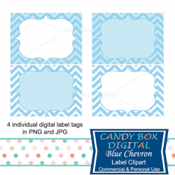 Blue Label Clipart Chevron Digital Frame Clip Art