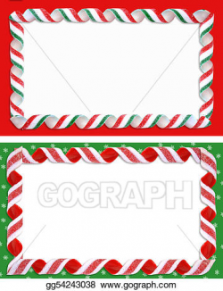 Stock Illustrations - Christmas label borders ribbon candy . Stock ...